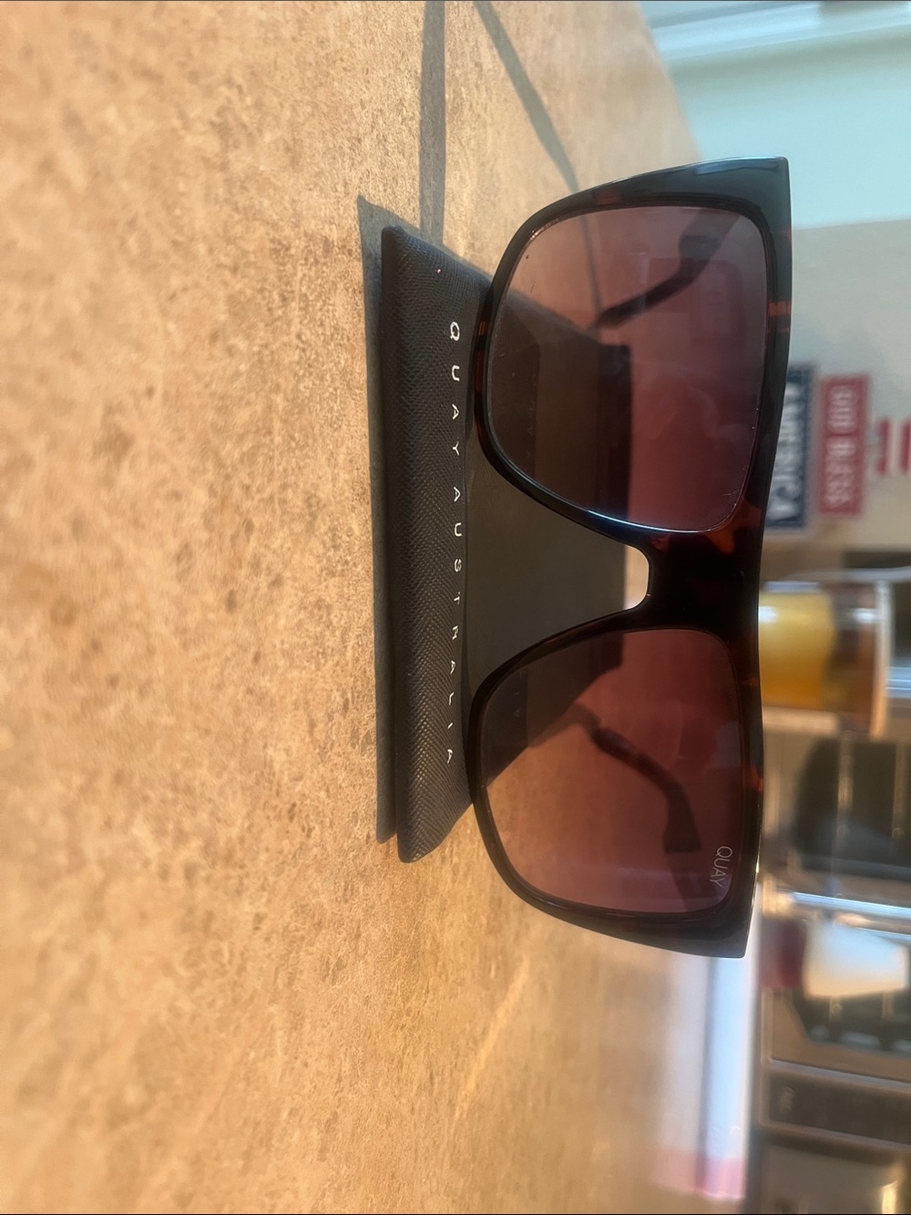 Quay Australia Oversized Square Sunglasses in Tortoiseshell with Brown Lenses